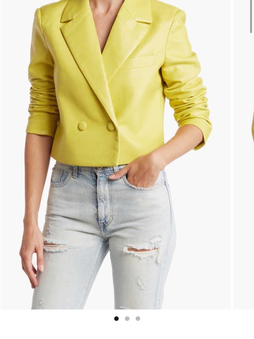 NWT Alec Les Filles Lime Green Cropped Blazer